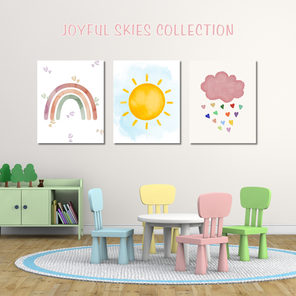 Joyful Skies Nursery Art - Set of 3