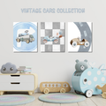 Vintage Cars Nursery Art - Set of 3