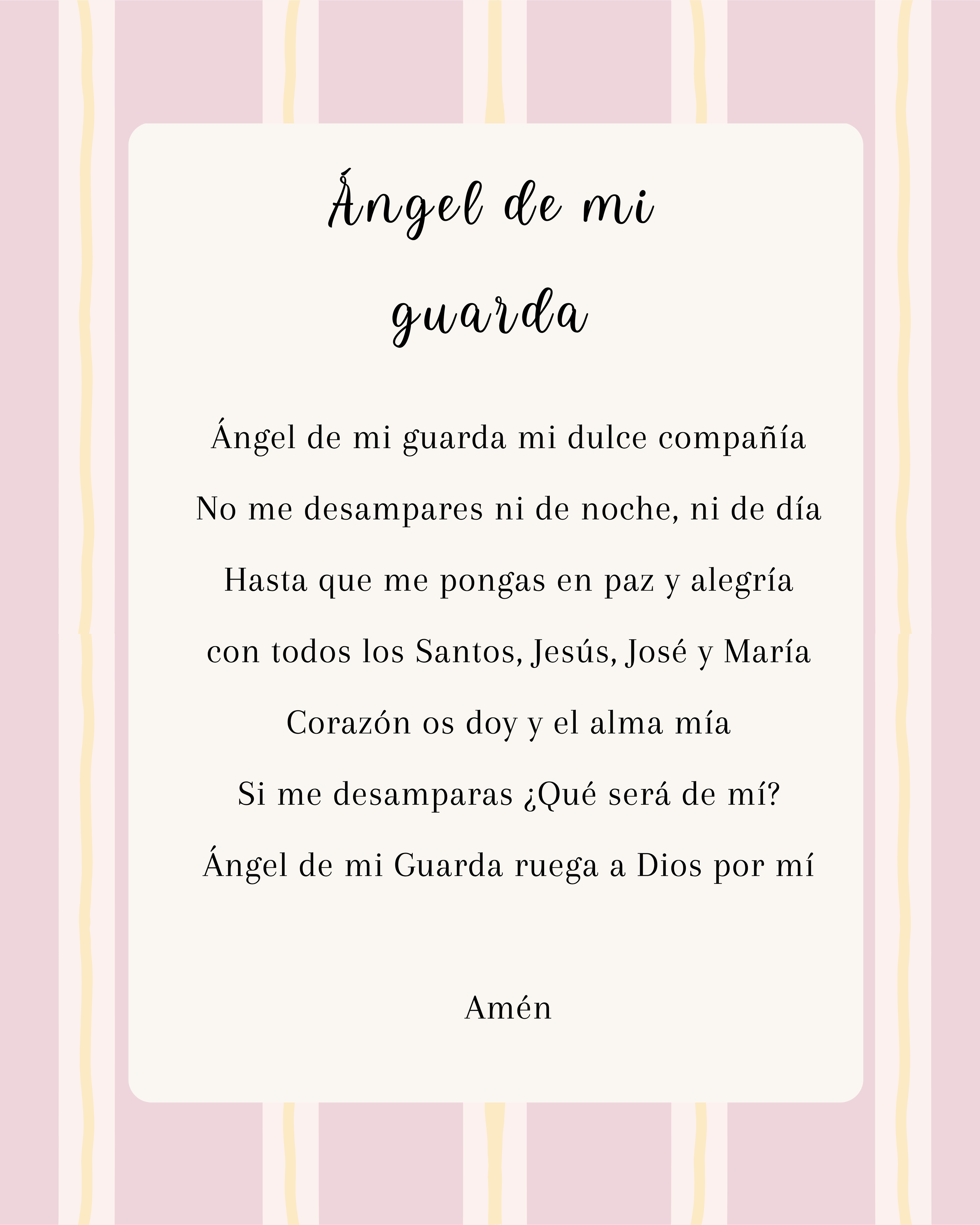 Cuadro Oración Ángel de la Guarda