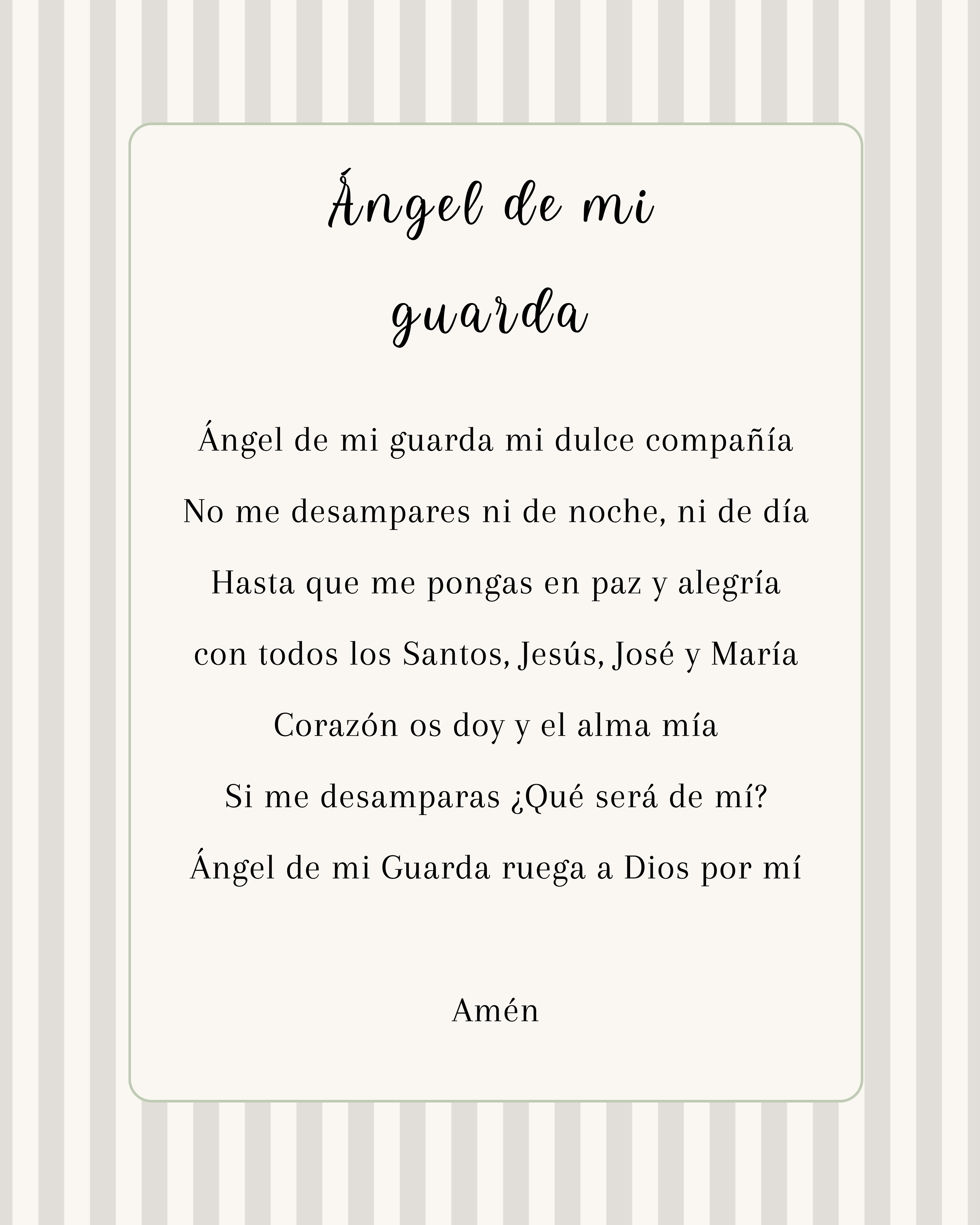 Cuadro Oración Ángel de la Guarda