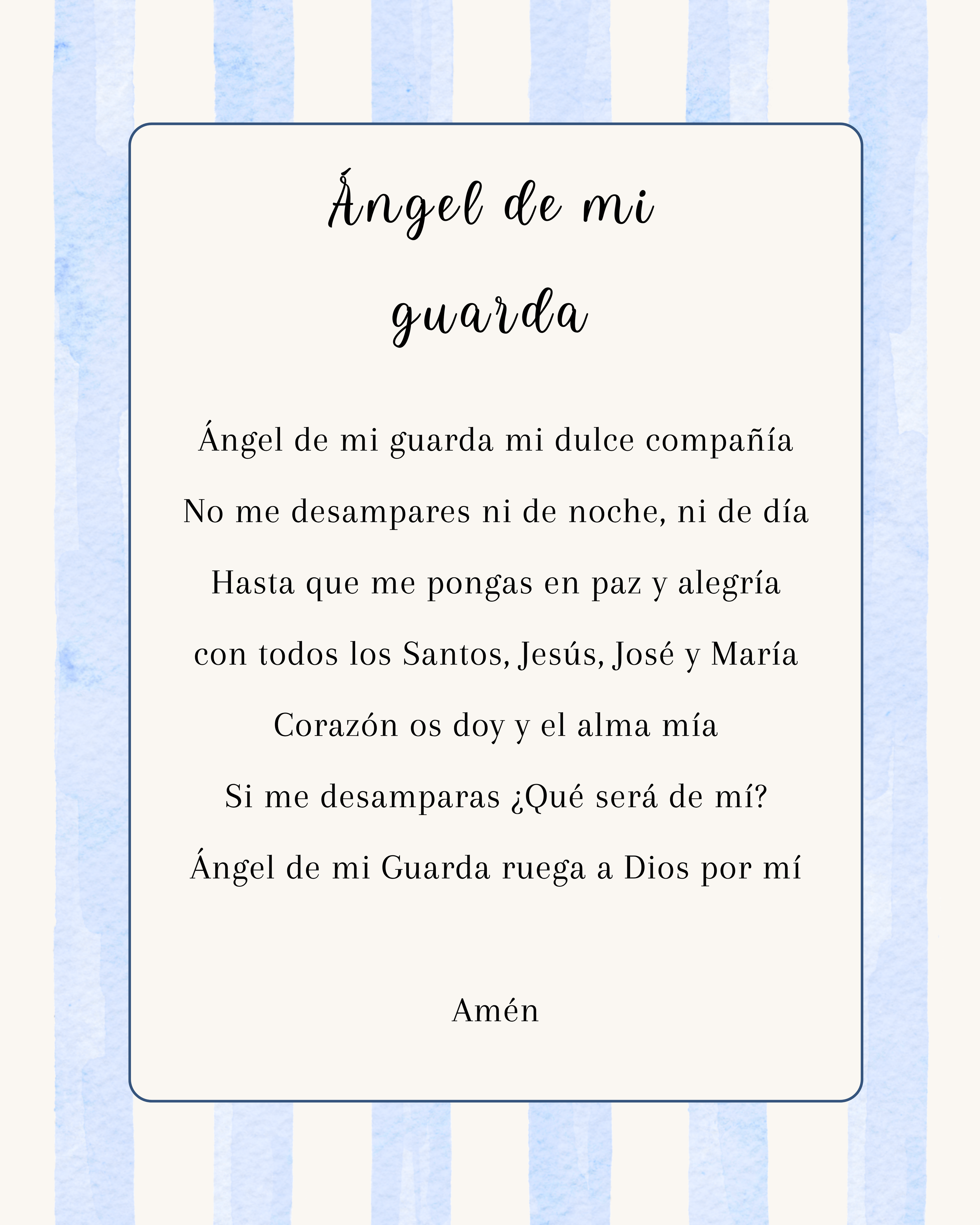 Cuadro Oración Ángel de la Guarda