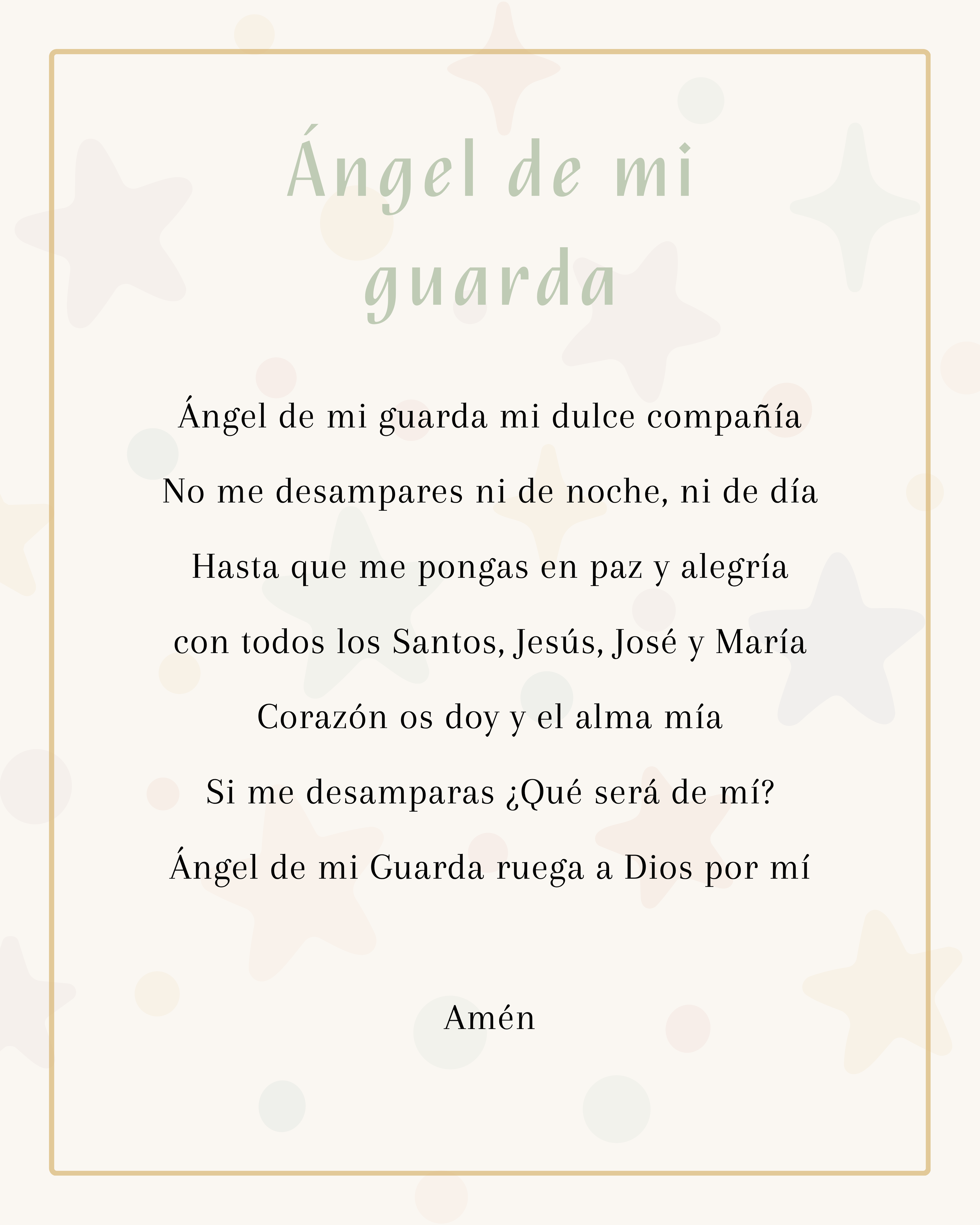 Cuadro Oración Ángel de la Guarda