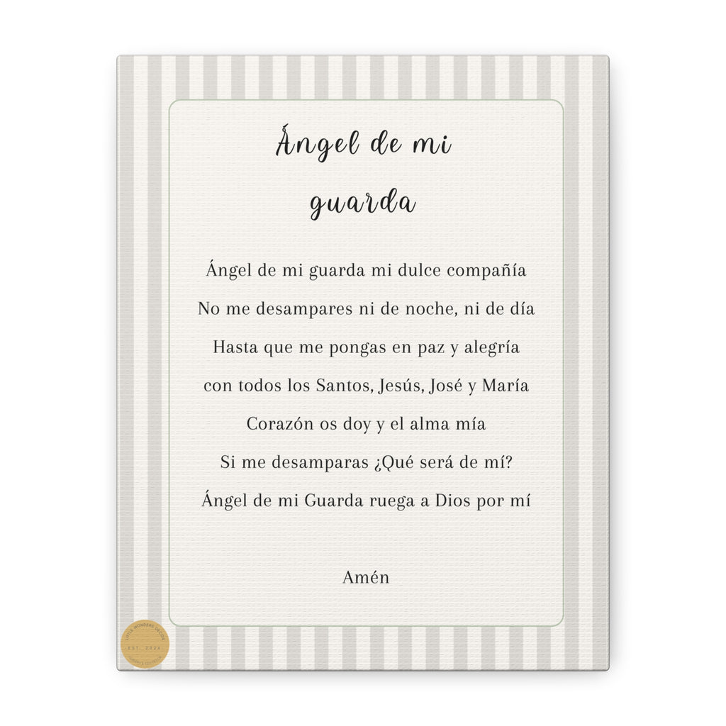 Oración Angel de mi Guarda Beige