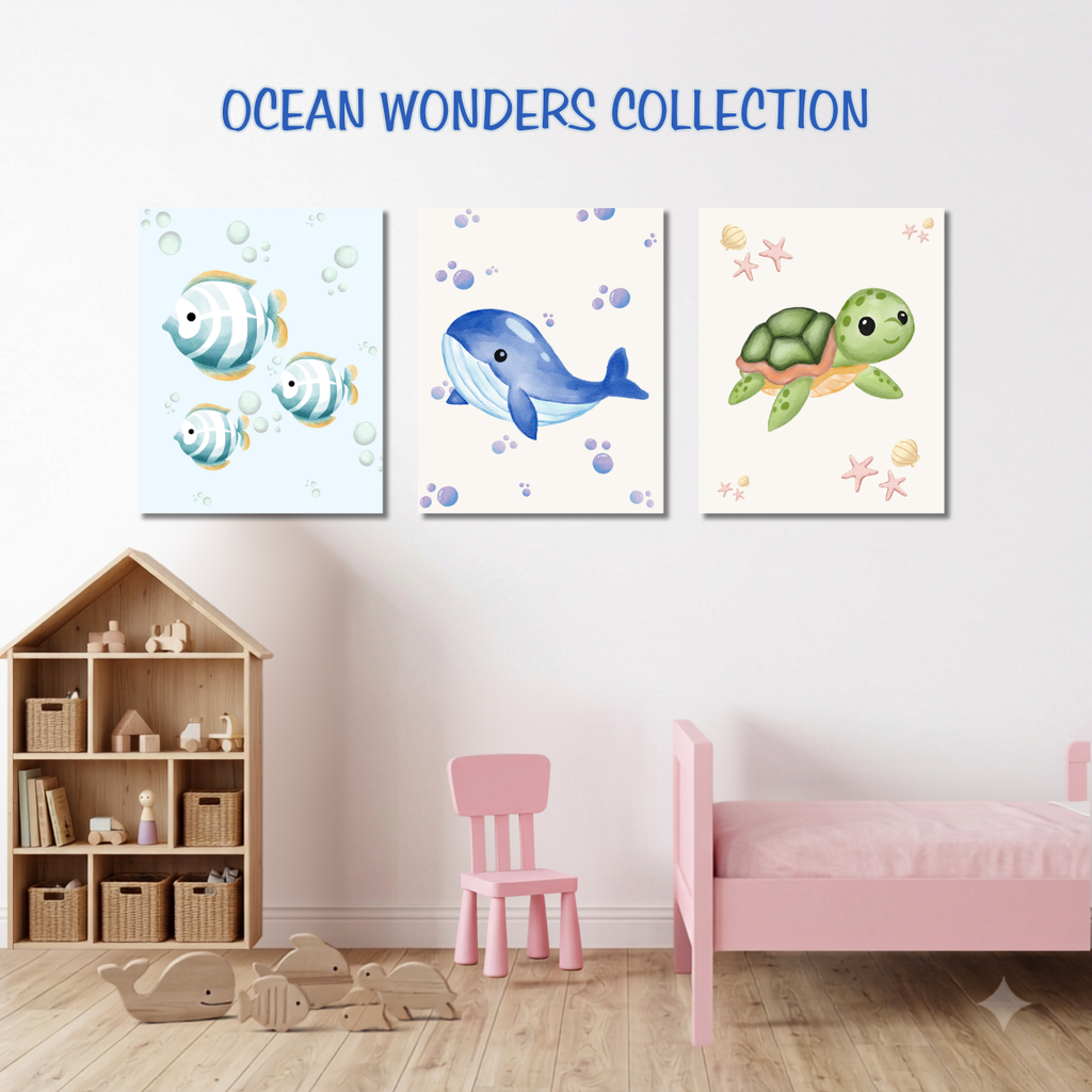Ocean Wonders Nursery Canvas Art - Set of 3