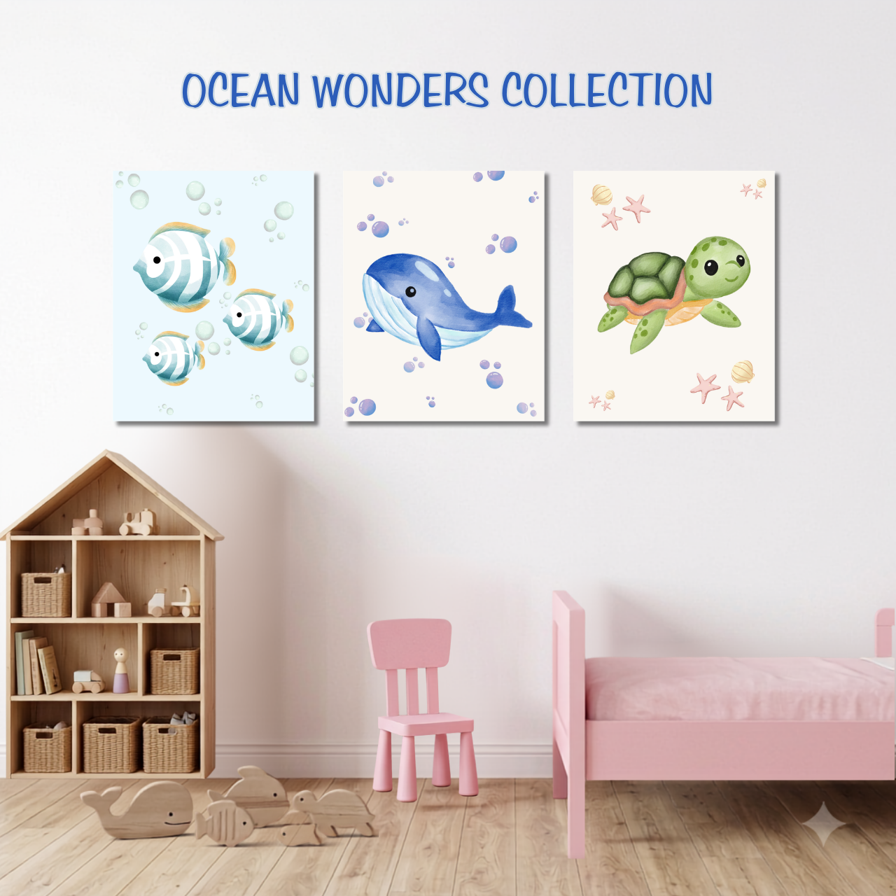 Ocean Wonders Nursery Canvas Art - Set of 3