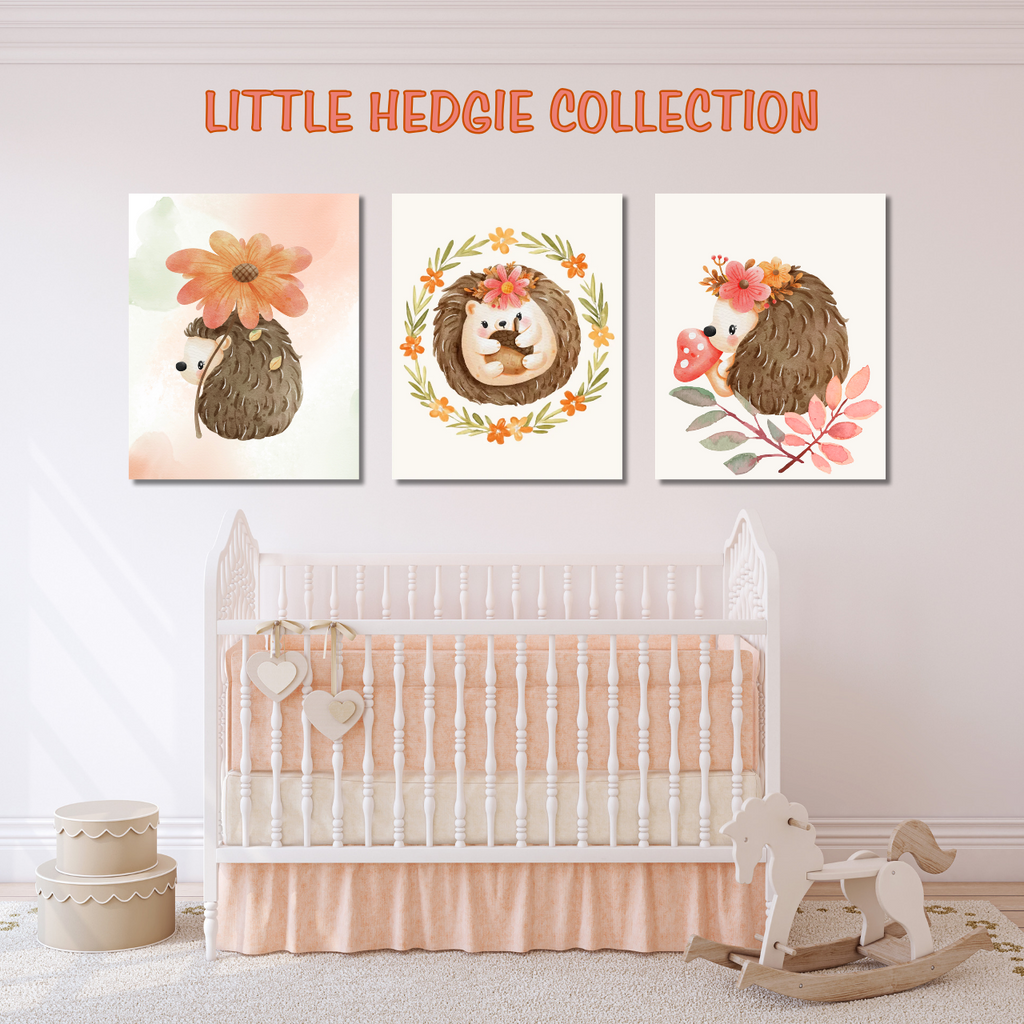Little Hedgie Adventures Nursery Art - Set of 3