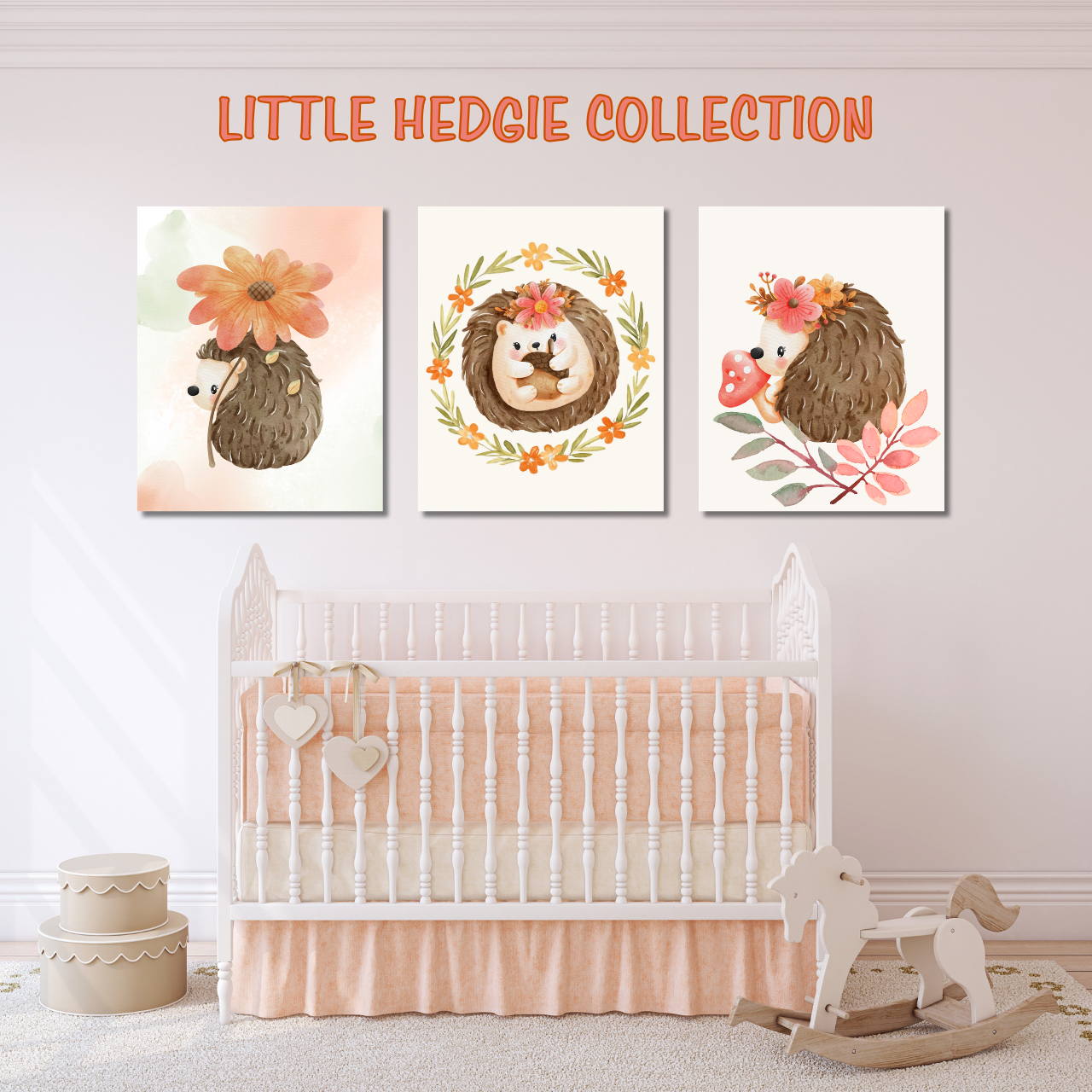 Little Hedgie Adventures Nursery Art - Set of 3